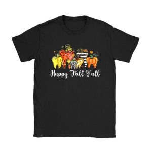 Happy Fall Y'all Pumpkin Tooth Leopard Halloween Dentist Fall T-Shirt