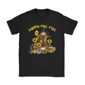 Happy Fall Yall Scarecrow Pumpkin Thanksgiving Halloween T-Shirt