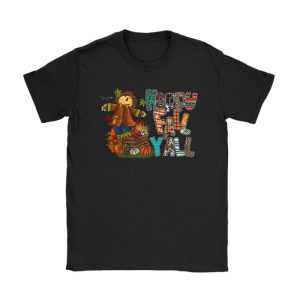 Happy Fall Yall Scarecrow Pumpkin Thanksgiving Halloween T-Shirt